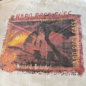 Hard Rock Cafe Nassau Bahamas Red and Gold Tee
